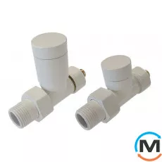 Комплект клапанів Schlosser Elegant прямий білий для мідних труб, Діаметр різьблення: 1/2", Виконання: Прямий, Колір: Білий, Нульове становище: Ні, Приєднання: М30х1,5, фото 