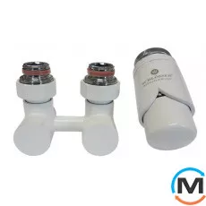 Комплект ексклюзивних вузлів Schlosser кутовий 3/4 x M 22х1,5 Ніпель 2 шт білий, Діаметр різьблення: 3/4", Виконання: Кутовий, Колір: Білий, Нульове становище: Ні, Приєднання: М22x1,5, фото 