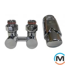 Комплект ексклюзивних вузлів Schlosser кутовий 3/4 x M 22х1,5 Ніпель 2 шт хром, Діаметр різьблення: 3/4", Виконання: Кутовий, Колір: Хром, Нульове становище: Ні, Приєднання: М22x1,5, фото 