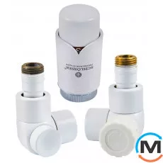 Комплект осьово-правий Schlosser LUX білий для мідної труби GZ 1/2 х 15х1, Діаметр різьблення: 1/2", Виконання: Торцевий правий, Колір: Білий, Нульове становище: Ні, Приєднання: М30х1,5, фото 