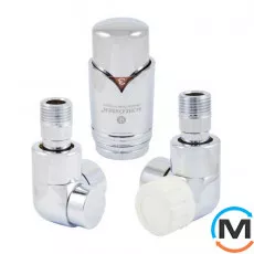 Комплект осьово-правий Schlosser LUX хром для мідної труби GZ 1/2 х 15х1, Діаметр різьблення: 1/2", Виконання: Торцевий правий, Колір: Хром, Нульове становище: Ні, Приєднання: М30х1,5, фото 