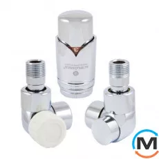 Комплект осьовий-лівий Schlosser LUX хром для мідної труби GZ 1/2 х 15х1, Діаметр різьблення: 1/2", Виконання: Торцевий лівий, Колір: Хром, Нульове становище: Ні, Приєднання: М30х1,5, фото 