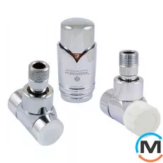 Комплект кутовий Schlosser LUX хром для мідної труби GZ 1/2 х 15х1, Діаметр різьблення: 1/2", Виконання: Кутовий, Колір: Хром, Нульове становище: Ні, Приєднання: М30х1,5, фото 