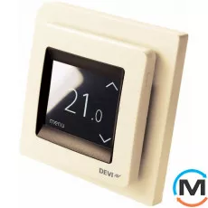 Терморегулятор DEVI Devireg Touch з датчиком підлоги та повітря, бежевий, Колір: Бежевий, фото 