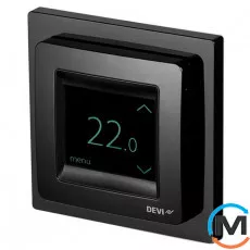 Терморегулятор DEVI Devireg Touch з датчиком підлоги та повітря, чорний, Колір: Чорний, фото 