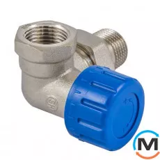 Термостат. клапан никелированный фигура осевая-правая Schlosser DN 15 GZ 1/2xGW1/2, Диаметр резьбы: 1/2", Исполнение: Торцевой правый, Цвет: Никелированный, фото 