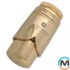 Термостатична головка Schlosser BRILLANT SH золото, Виконання: Механічна, Колір: Золотий, Нульове становище: Є, Приєднання: М30х1,5, фото 