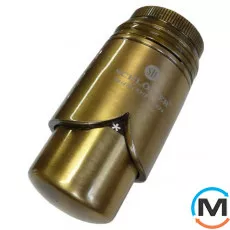 Термостатична головка Schlosser BRILLANT SH антична латунь, Виконання: Механічна, Колір: Латунь, Нульове становище: Є, Приєднання: М30х1,5, фото 