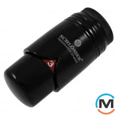 Термостатическая головка Schlosser BRILLANT SH RAL 9005, Исполнение: Механическая, Цвет: Черный, Нулевое положение: Есть, Присоединение: М30х1,5, фото 