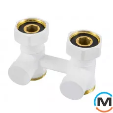 Узел подключения Schlosser 3/4x3/4 фигура прямая белый плоское уплотнение, фото 