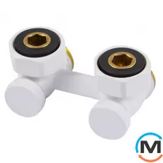 Узел подключения Schlosser 3/4x3/4 фигура угловая белая плоское уплотнение, фото 