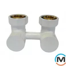 Вузол підключення Schlosser ексклюзивний кутовий білий 3/4 x M 22х1,5, Діаметр різьблення: 3/4", Виконання: Кутовий, Колір: Білий, фото 