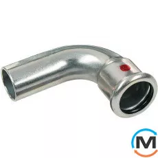 Коліно оцинковане Sanha (1м) 90* 24001а 88,9, Варіант: 1 муфта, Градус (град.): 90, Діаметр (мм): 89, фото 