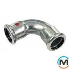 Коліно оцинковане Sanha (2м) 90* 24002а 18, Варіант: 2 муфти, Градус (град.): 90, Діаметр (мм): 18, фото 