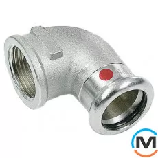 Коліно оцинковане Sanha 24090g 18х1/2" Пр-ВР, Варіант: Пр-ВР, Тип різьблення: Внутрішня, Діаметр різьблення: 1/2", Діаметр (мм): 18, фото 