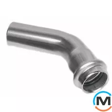 Коліно з нержавіючої сталі Sanha NiroSan (1м) 45* 9040 42, Варіант: 1 муфта, Градус (град.): 45, Діаметр (мм): 42, фото 