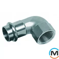 Коліно з нержавіючої сталі Sanha NiroSan 9090 IG 22х3/4" Пр-ВР, Тип різьблення: Внутрішня, Діаметр різьблення: 3/4", Діаметр (мм): 22, фото 