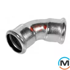 Коліно сталеве Ø28 45° ВЗ оцинковане RM Steelpres 381/451, Варіант: ВЗ, Градус (град.): 45, Діаметр (мм): 28, фото 