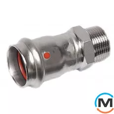 Ніпель з нержавіючої сталі Sanha NiroSan 9243g 28х 3/4" Пр-ЗР, Тип різьблення: Зовнішня, Діаметр різьблення: 3/4", Діаметр (мм): 28, фото 