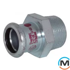 Перехідник сталевий Ø18 х 1/2" З оцинкований RM Steelpres 387, Тип різьблення: Зовнішня, Діаметр різьблення: 1/2", Діаметр (мм): 18, фото 