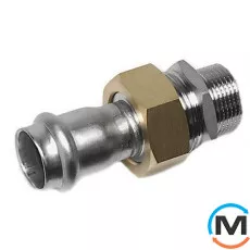 Зганяння з нержавіючої сталі Sanha NiroSan 9333g 22х3/4" Пр-ЗР, Тип різьблення: Зовнішня, Діаметр різьблення: 3/4", Діаметр (мм): 22, фото 