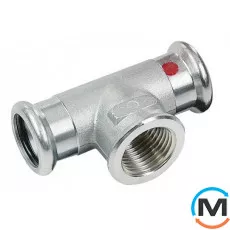 Трійник оцинкований Sanha 24130g 35х1х35, Тип різьблення: Внутрішня, Діаметр різьблення: 1", Діаметр (мм): 35, фото 