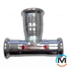 Трійник редукційний сталевий Ø35 х 28 х 35 оцинкований RM Steelpres 392, Модифікація: 35 х 28 х 35, Діаметр (мм): 35, фото 