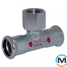 Тройник стальной Ø35 х 1/2" В х 35 оцинкованный RM Steelpres 389, Тип резьбы: Внутренняя, Диаметр резьбы: 1/2", Диаметр (мм): 35, фото 