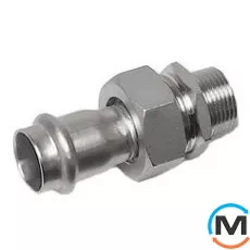 Зганяння з нержавіючої сталі Sanha NiroSan 9333g MVA 42х1 1/2" Пр-ЗР, Тип різьблення: Зовнішня, Діаметр різьблення: 1 1/2", Діаметр (мм): 42, фото 