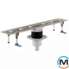 Душовий лоток HL для лінійного відведення води з двома сифонами DN50/75. Довжина монтажу 1500мм, фото 