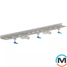 Душовий кутовий лоток HL зменшеної висоти із сифоном, випуском DN50. Довжина лотка 1700 мм, фото 