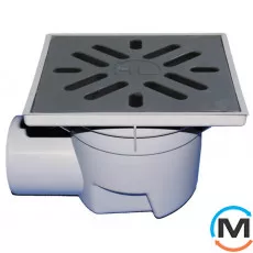 Дворовый трап серии HL Perfekt DN110 горизонтальный 244х244мм, фото 