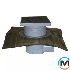 Дворовий трап серії HL Perfekt DN110 горизонтальний з бітумним полотном, 240х240мм, фото 