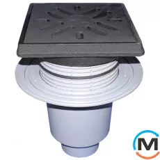 Дворовий трап серії HL Perfekt DN160 вертикальний з обтискним фланцем, 260х260мм, фото 