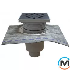 Дворовий трап серії HL Perfekt DN110 вертикальний з бітумним полотном, 240х240мм, фото 