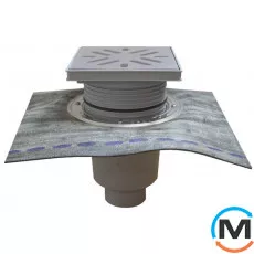 Дворовий трап серії HL Perfekt DN160 вертикальний з бітумним полотном, 240х240мм, фото 