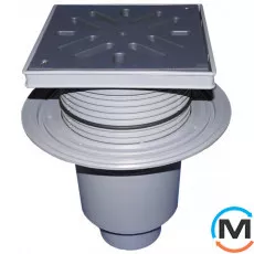 Дворовий трап серії HL Perfekt DN110 вертикальний з обтискним фланцем, 240х240мм, фото 