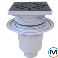 Дворовий трап серії HL Perfekt DN160 вертикальний з обтискним фланцем, 240х240мм, фото 