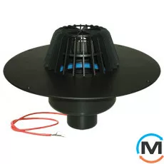 Покрівельна вирва HL DN75, вертикальний випуск, з ПП-фланцем та електрообігрівом (10-30W/230V), фото 