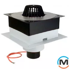 Покрівельна вирва HL DrainBox DN110 з ПВХ-консоллю та з електропідігрівом (10-30Вт/230В), фото 