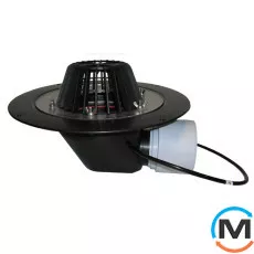 Покрівельна вирва HL DN75/110 горизонтальний випуск із затискним елементом та підігрівом (10-30Вт/230В, фото 