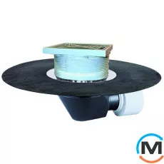 Покрівельна вирва HL DN75/110 горизонтальна з бітумним полотном і підігрівом (10-30Вт/230В). Прохо, фото 