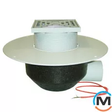 Покрівельна вирва HL DN110 для експлуатованої покрівлі, горизонтальний випуск, з ПВХ-фланцем та елект, фото 