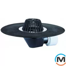 Покрівельна вирва HL DN75/110 горизонтальна з бітумним полотном і підігрівом (10-30Вт/230В)., фото 