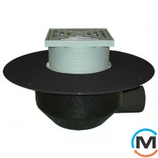 Покрівельна вирва HL DN110 для експлуатованої покрівлі, горизонтальний випуск, з ПП-фланцем., фото 