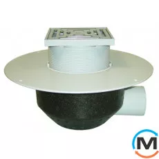 Покрівельна вирва HL DN110 для експлуатованої покрівлі, горизонтальний випуск, з ПВХ-фланцем, фото 