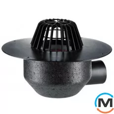 Покрівельна вирва HL DN75, горизонтальний випуск, з ПП-фланцем, фото 