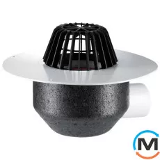 Покрівельна вирва HL DN110, горизонтальний випуск, з ПВХ-фланцем, фото 