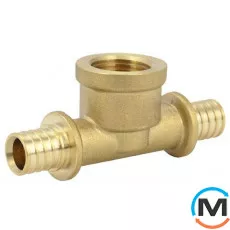 Тройник Aquapex с внутренней резьбой 25 x Rp 3/4" x 25, Тип резьбы: Внутренняя, Диаметр резьбы: 3/4", Диаметр (мм): 25, Рабочее давление (бар): 10, Материал: Латунь, фото 