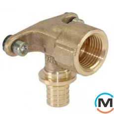 Куточок Aquapex настінний короткий 20 x Rp 1/2", Варіант: Настінний, Тип різьблення: Внутрішня, Діаметр різьблення: 1/2", Виконання: Короткий, Діаметр (мм): 20, Робочий тиск (бар): 10, Матеріал: Латунь, фото 